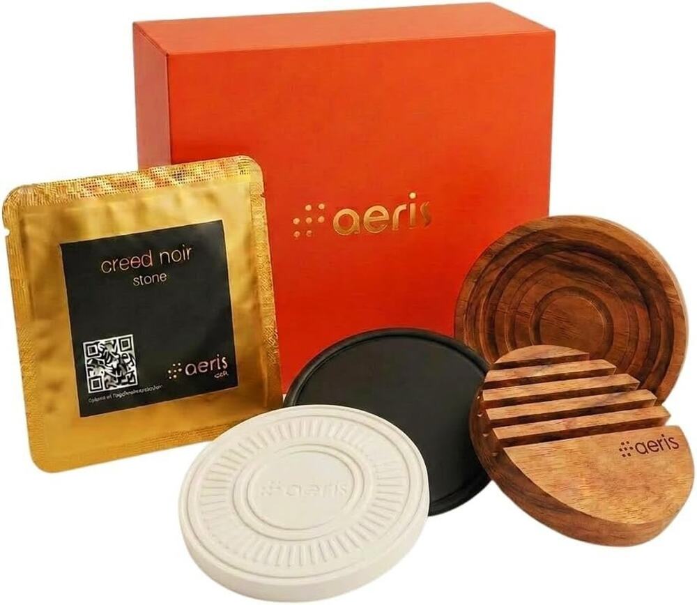 Aeris Car Fragrance Orb Starter Kit Creed Noir WestKey Labs Refillable Stone New